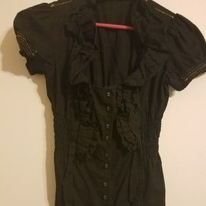 Vintage black blouse/button down